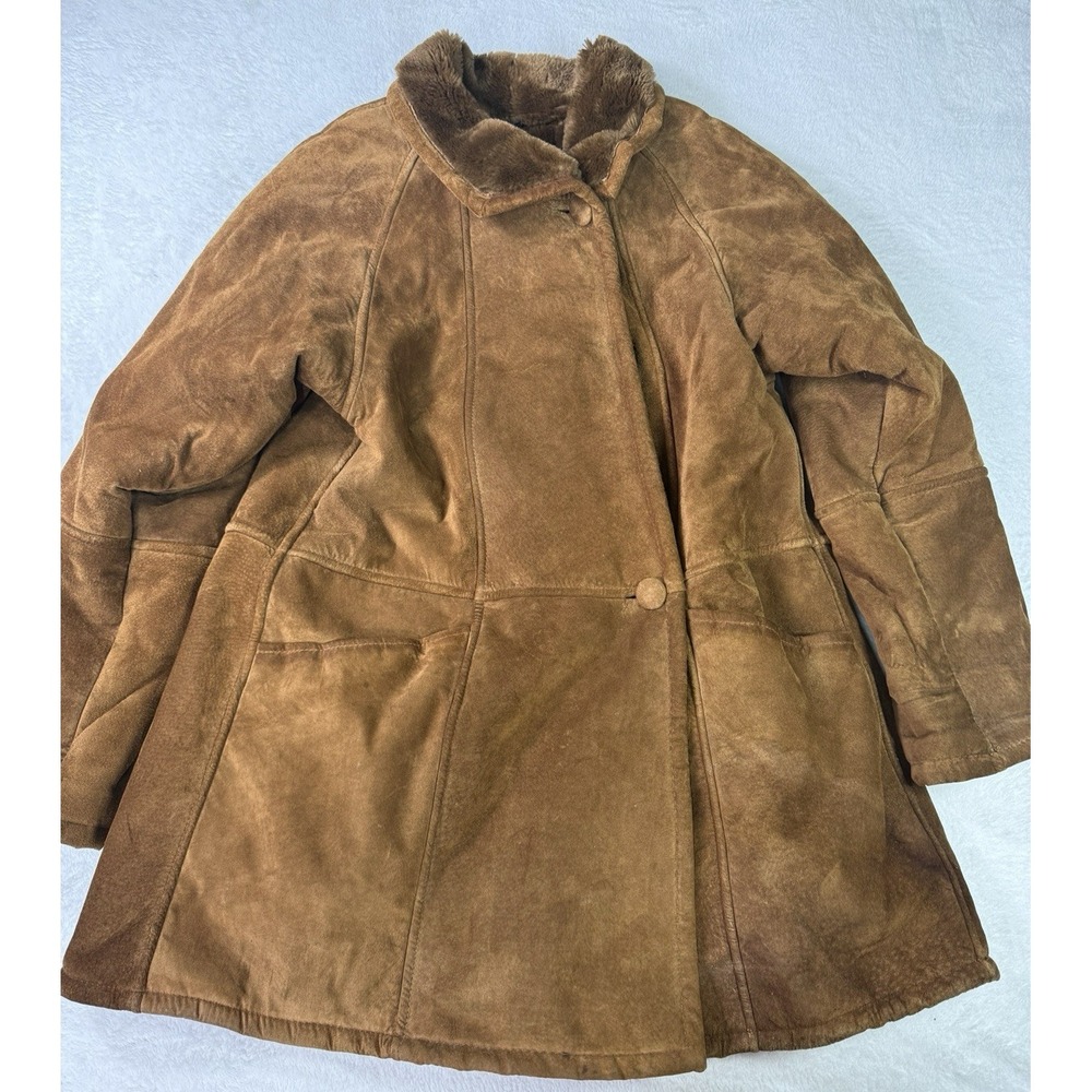Vintage Express AVENUE DE L' Opera Coat Genuine Leather Brown Womens XS Italy